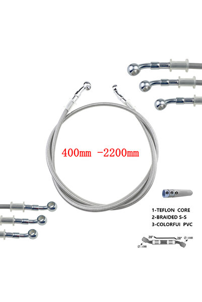 Choice11 800mm 28 Degree Silver Grey 400 To 2200mm Hydraulic Brake Hose DOT O...