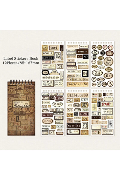 choice2 A NEDIE 260pcs/book Vintage Label Stickers DIY Scrapbooking Decor Jun...