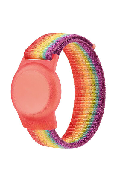 Choice1 Rainbow Colors Nylon Strap For AirTags Locator Kids Wristband Anti-Sc...