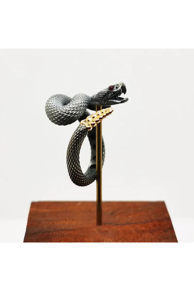 Choice resizable 8 Vintage Gothic Rattlesnake Adjustable Ring for Men and Wom...