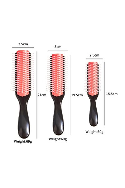 Choice4 Pink small 9-Row Detangling Hair Brush Denman Detangler Hairbrush Sca...