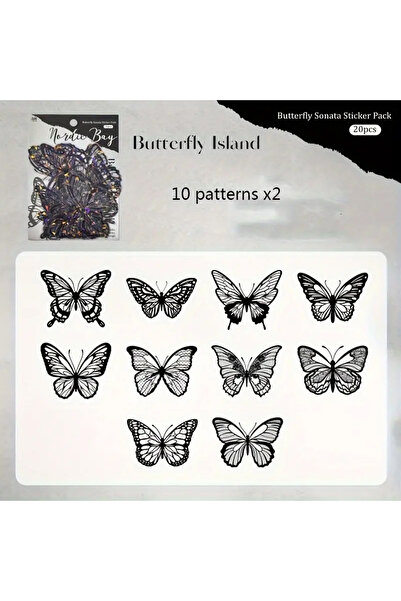 Choice 1 20 Sheets Gold-Stamped Laser Butterfly Sticker Set, Exquisite Butter...