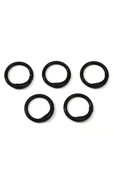 Choice28 5pcs Black 5Pcs Colorful Alloy O Ring Keychain Spring Clasp Keyring ...