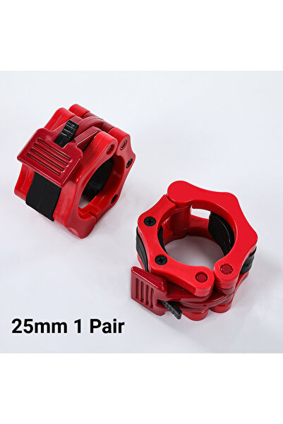 Choice 25mm red pair 1Pair Safety Dumbbell Snap Quick Release Fix 25/50mm Bar...