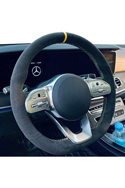 choice2 Style 3 Anti-Slip Black Suede Braid Car Steering Wheel Cover For Merc...