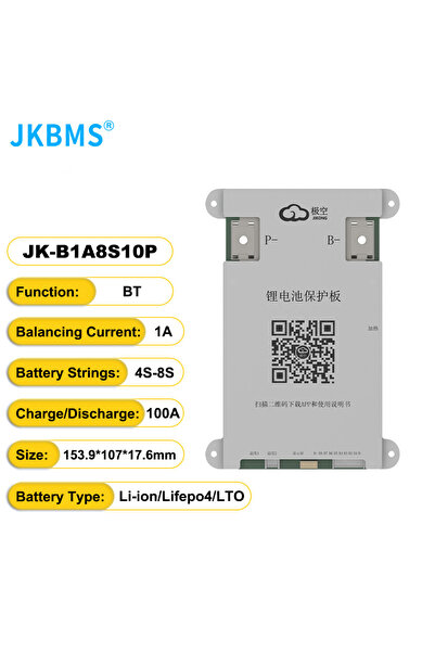 Choice7 B1A8S10P JkBms نظام إدارة البطارية الذكي (BMS) مع موازنة نشطة 4S 8S 1...