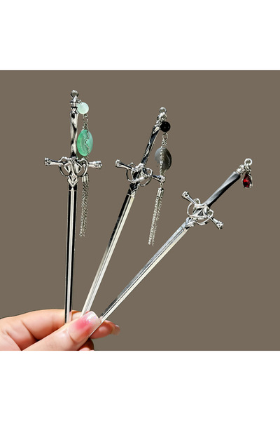 Choice 5-6-7 3PCS Elegant Chinese Style Sword Hair Fork Tassel Hair Stick Bun...