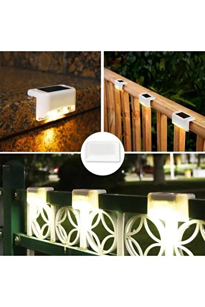 Choice25 4PCS White-Warm 4-20PCS Warm White LED Solar Step Lights Outdoor Gar...