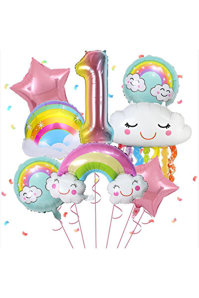 Choice Other 32inch rainbow 1 10 Pcs Rainbow Cloud Balloons Set 32inch Digit ...