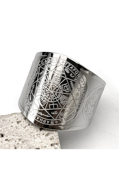 Choice C SR Seven Archangels Angel Adjustable Rings for Women Men Stainless S...