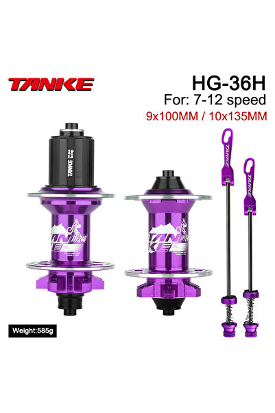 Choice 36H Purple QR TANKE MTB 120 Click Hub 6 NBK Bearing Bike Front Rear 32...