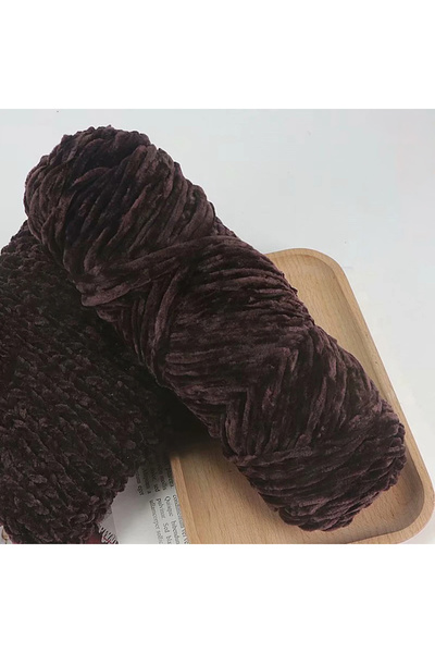 Choice coffee 95g Chenille Soft Velvet Yarn Blended Knitting Wool Crochet Han...
