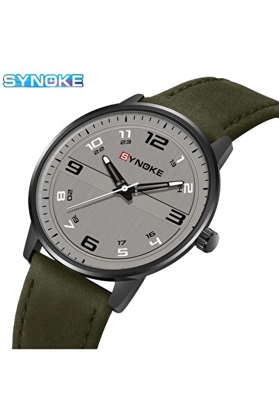 Choice army green SYNOKE Men Quartz Watch Fashion Simple Business Belt Retro ...