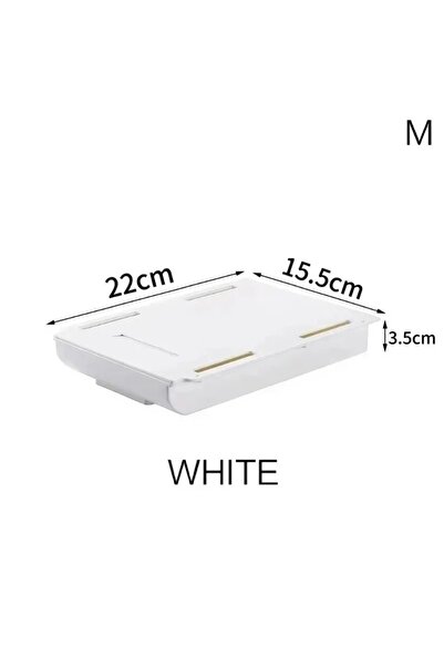 Choice3 white-m Self Adhesive Storage Drawer Box Makeup Pencil Tray Desk Hidd...