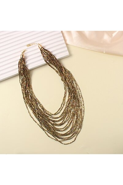 Choice4 a Multi-layered Handmade Seed Beads Waterfall Shaped Tassels Necklace...