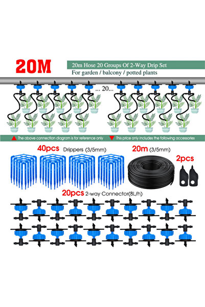 Choice22 Hx20m kit 100-10M 4/2-Way 8L Drip Arrow Irrigation Transmitter Water...