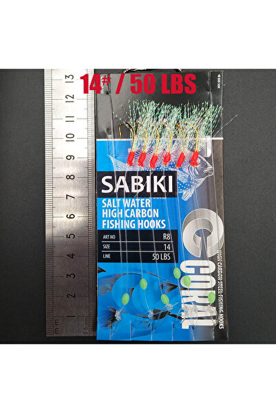 Choice B-14 Lunker Sabiki lure flasher rig hook soft bait luminous eel glow d...