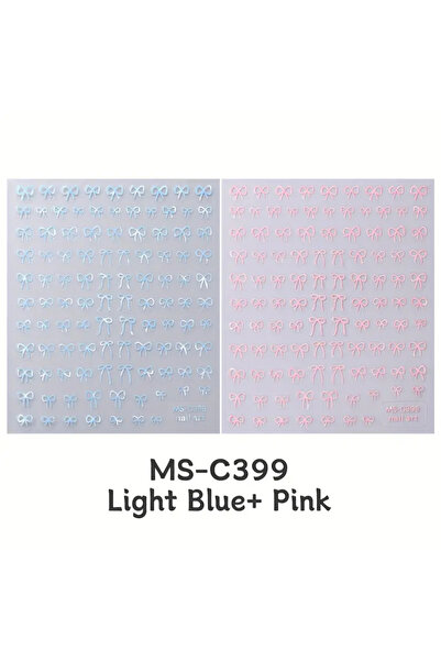 Choice 2pcsMS-C399BP 1/2pcs Black White Pink Mini Bowknot Design Nail Art Sti...