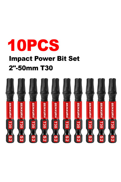Choice 2Inches 10PCS Geinxurn 2 In.Impact Tough Magnetic Power Bit Set, Torx ...