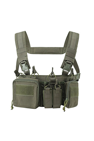Choice سترة صدرية من النايلون TCM من RG Tactical مزودة بنظام Molle وحقيبة مجل...