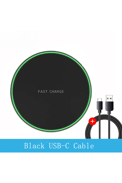 Choice Black USB-C Cable Ultra-Thin Fast Wireless Charger Pad for S24 S24 iPh...