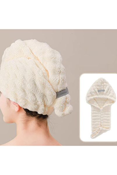 Choice1 Beige Quickly Hair Dry Towel Super Absorbent Soft Bathroom Women Head...