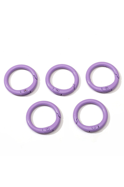 Choice19 5pcs Purple 5Pcs Colorful Alloy O Ring Keychain Spring Clasp Keyring...