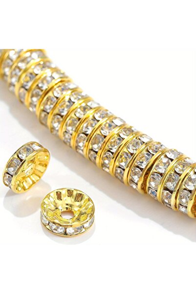 Choice 8mm Golden-white Diamond 120pcs 8mm Color Flat Circular Inlaid Water D...