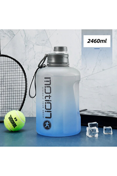 Choice 2.4L black 2 Liter Sports Water Bottle With Straw Large Capacity Fitne...