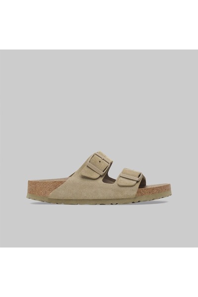 Birkenstock Μαλακός πάτος Arizona από σουέτ δέρμα, ξεθωριασμένο χακί, στενή γ...