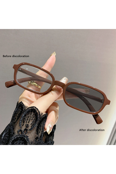 Choice3 -175 Brown Printed Myopia Glasses Photosensitive Color Change Hot Sty...