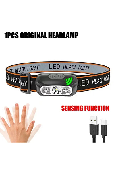 Choice 1Pcs Ordinary Powerful Portable COB Headlamp USB Rechargeable Red and ...