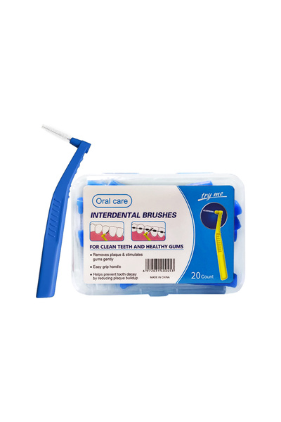 choice2 1.0mm Blue 20pcs L-shaped 0.6-1.2mm Interdental Brushes. Remove Plaqu...