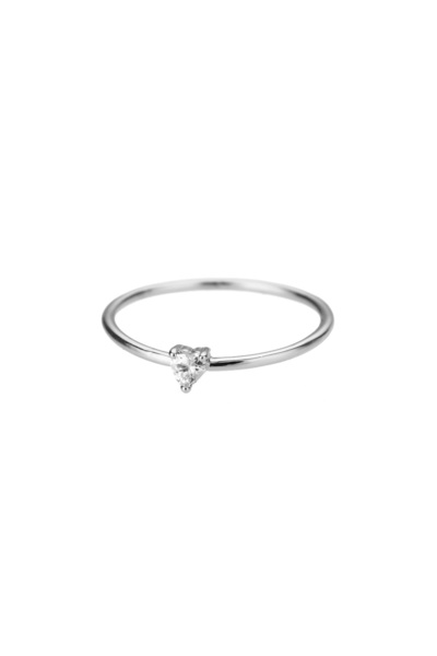 Choice Silver Color Zircon Little Heart Rings For Women Minimalism Heart Ring...