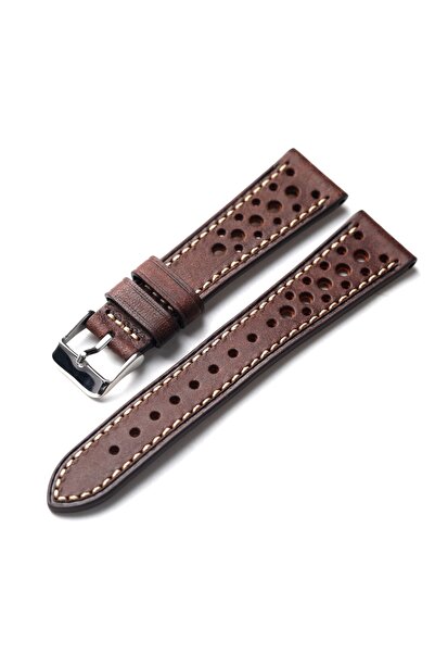 Choice1 20mm Maroon Handcrafted Pueblo Italian Cowhide Leather Strap Ventilat...