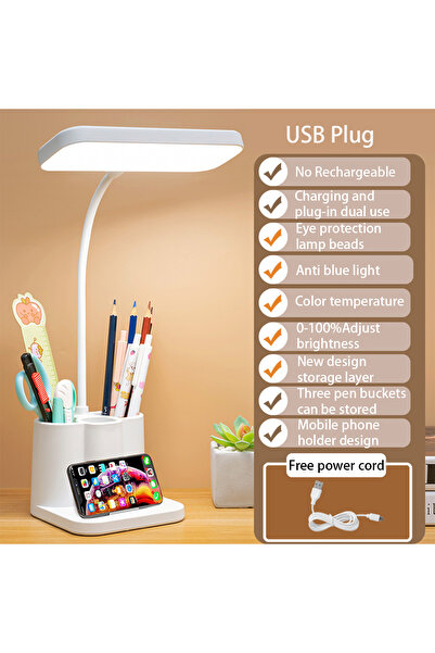 Choice Plug-in(no battery) USB LED Table Lamp 3 Colors Eye Protection College...