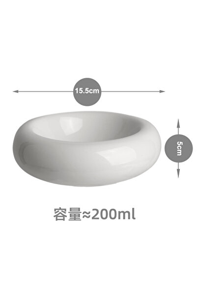 Choice White Cat Bowl Ceramic Cat Bowl Dish Pet Bowl Donut Shape Cat Food Bow...