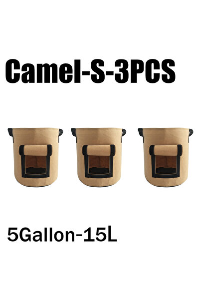 Choice19 Camel-S-3PCS 3Styles Felt plant grow bags nonwoven fabric garden pot...