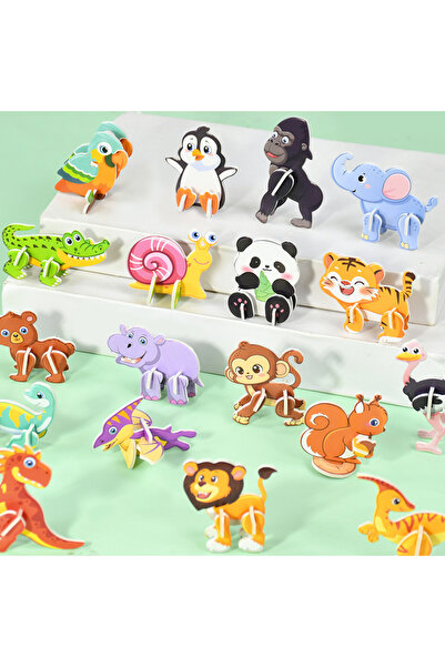 Choice4 Animal 30Pcs 3D Cartoon Car Paper Jigsaw Puzzle Construction Truck To...