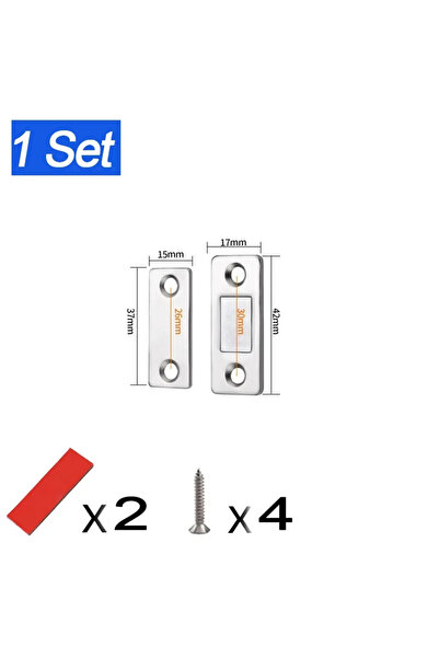 Choice 1 Set-Silver Strong Magnetic Cabinet Catches Ultra-Thin Door Magnets S...