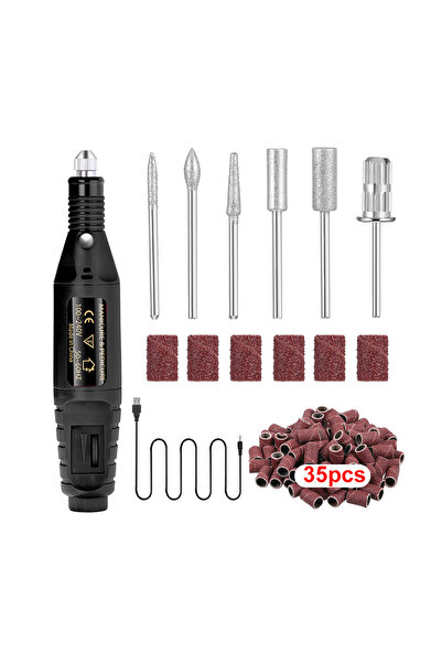 Choice7 DUTRIEUX Black Pro Nail Sander Set Electric Nail Drill Machine Grindi...