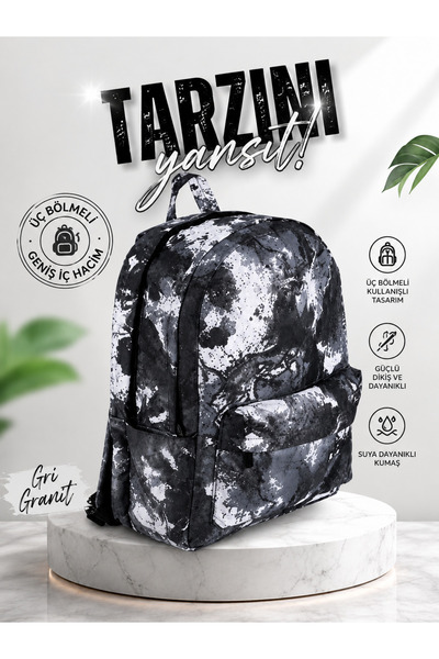 ideal STORE School Bag 23114 Gray Granite Three Compartments