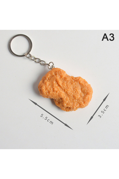 Choice A3 Imitation Food Keychain Fried Chicken Nuggets Chicken Leg Food Pend...