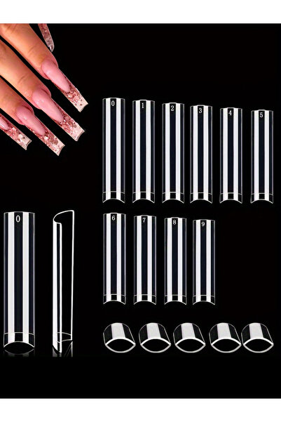 Choice N011-1-1 No C Curve Square Nail Tips-No C Curve Long Nail Tips-502Pcs ...