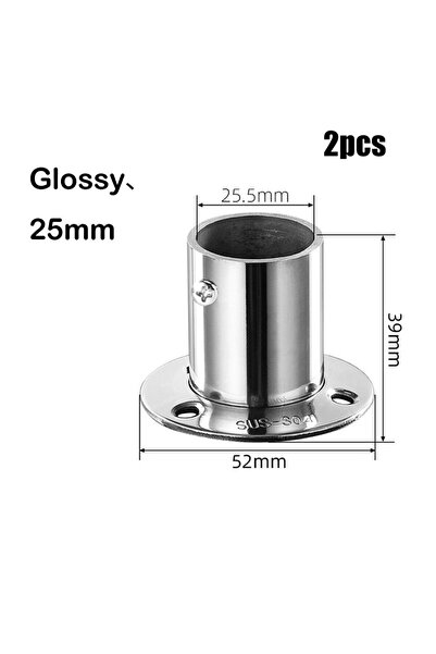 Choice 25mm 2pc 19-32mm Stainless Steel Wardrobe Support Closet Rod Flange Br...