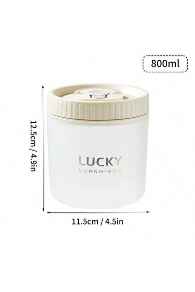 Choice4 WORTHBUY Beige 800ML WORTHBUY Transparent Plastic Lunch Box With Hand...