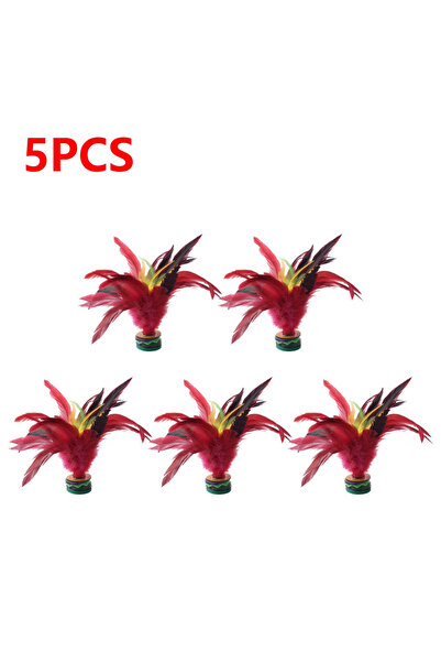 MOJOYCE 5pcs 1-10pcs 20cm Feather Jianzi Colorful Feathers Shuttlecock Portab...