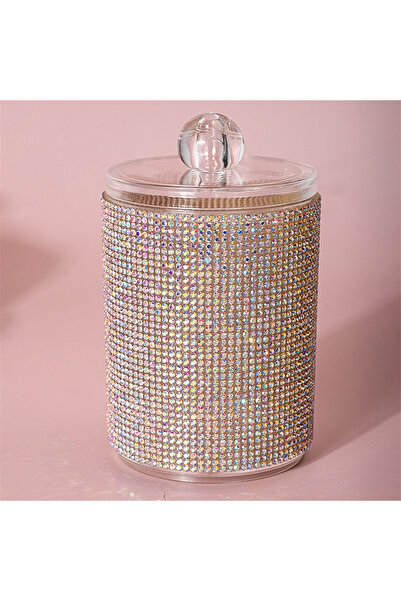 Choice3 WhiteAB Luxury Diamond Cotton Swab Storage Box Portable Cotton Swabs ...