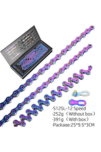 Choice SUMC SX12SL-Rainbow Bicycle Chains SUMC 9/10/11/12 Speed Rainbow Hollo...