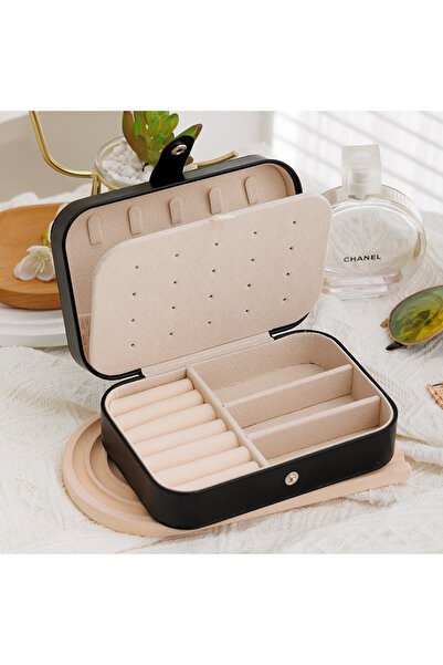 Choice black Portable Jewelry Storage Box Travel Organizer Jewelry Case Leath...